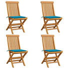 Fijn geschuurde inklapbare houten tuinstoelen met elegant ontwerp - Blauw / 4 - Tuinstoelen