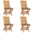 Fijn geschuurde inklapbare houten tuinstoelen met elegant ontwerp - Grijs / 4 - Tuinstoelen