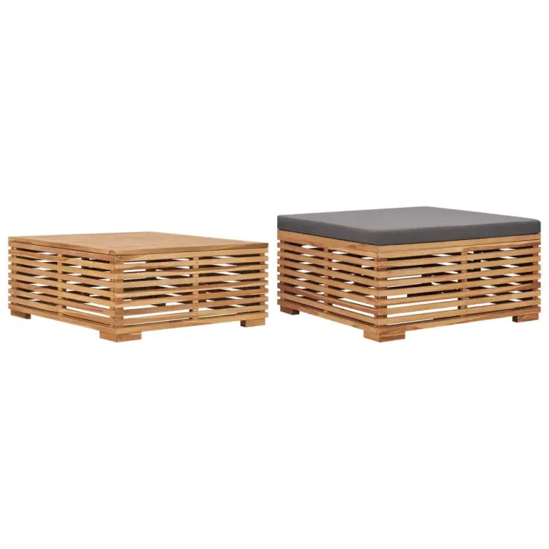 Fijn geschuurde modulaire tuinbanken voor gezellige buitenmomenten - Donkergrijs / 1 / tafel en voetensteun - Modulaire
