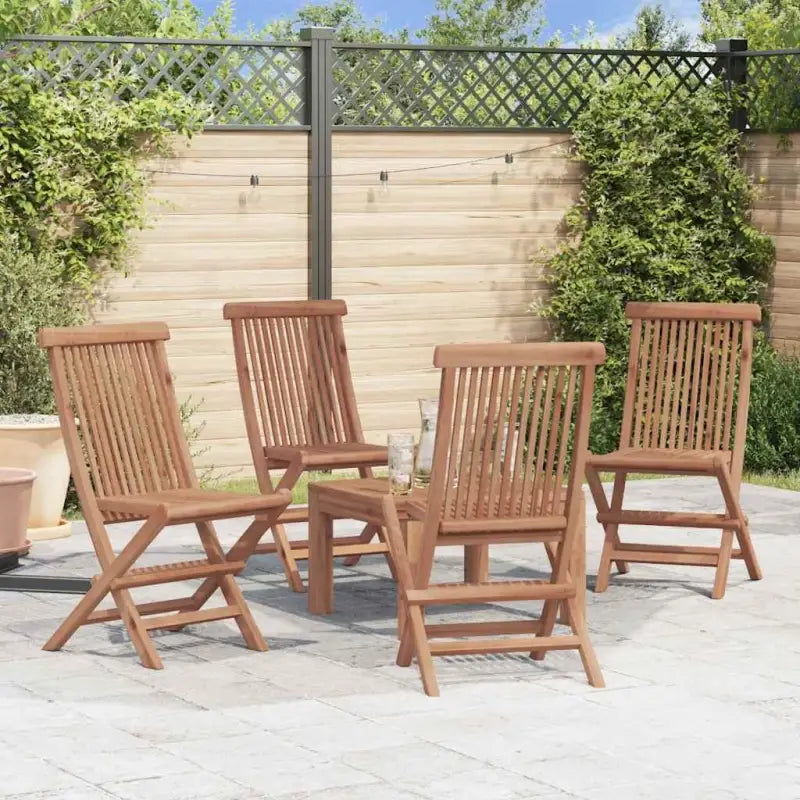 Fijn geschuurde teak klapstoel met levering bevat inklapbare stoelen - 4 - Tuinstoelen