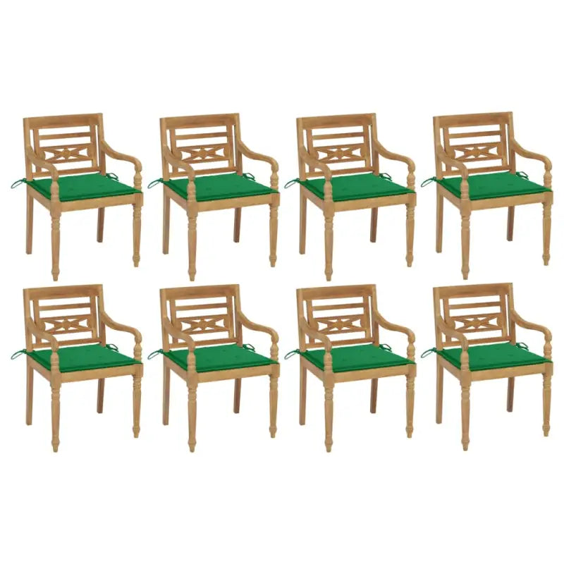 Fijn geschuurde Teakhouten Batavia Tuinstoelen voor een rustieke sfeer - Groen / 8 - Tuinstoelen