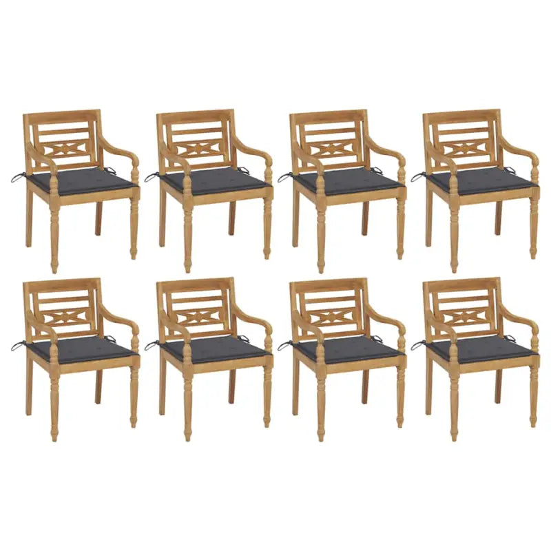 Fijn geschuurde Teakhouten Batavia Tuinstoelen voor een rustieke sfeer - Antraciet / 8 - Tuinstoelen