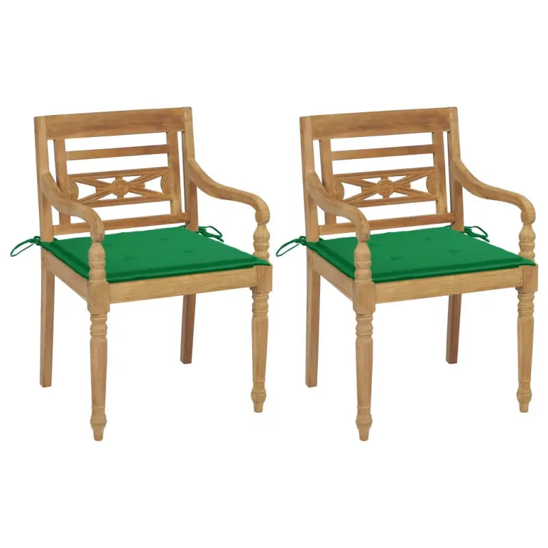 Fijn geschuurde Teakhouten Batavia Tuinstoelen voor een rustieke sfeer - Groen / 2 - Tuinstoelen