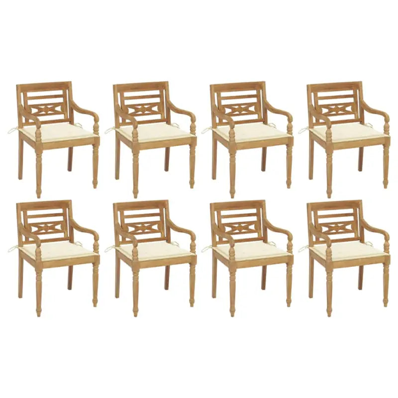 Fijn geschuurde Teakhouten Batavia Tuinstoelen voor een rustieke sfeer - Crème / 8 - Tuinstoelen