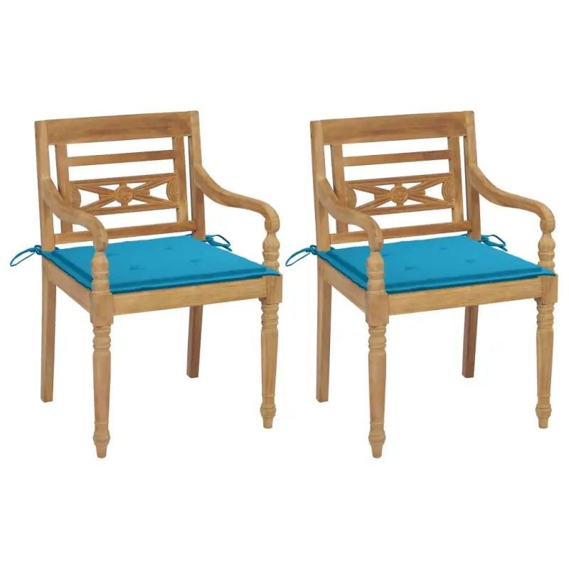 Fijn geschuurde Teakhouten Batavia Tuinstoelen voor een rustieke sfeer - Blauw / 2 - Tuinstoelen