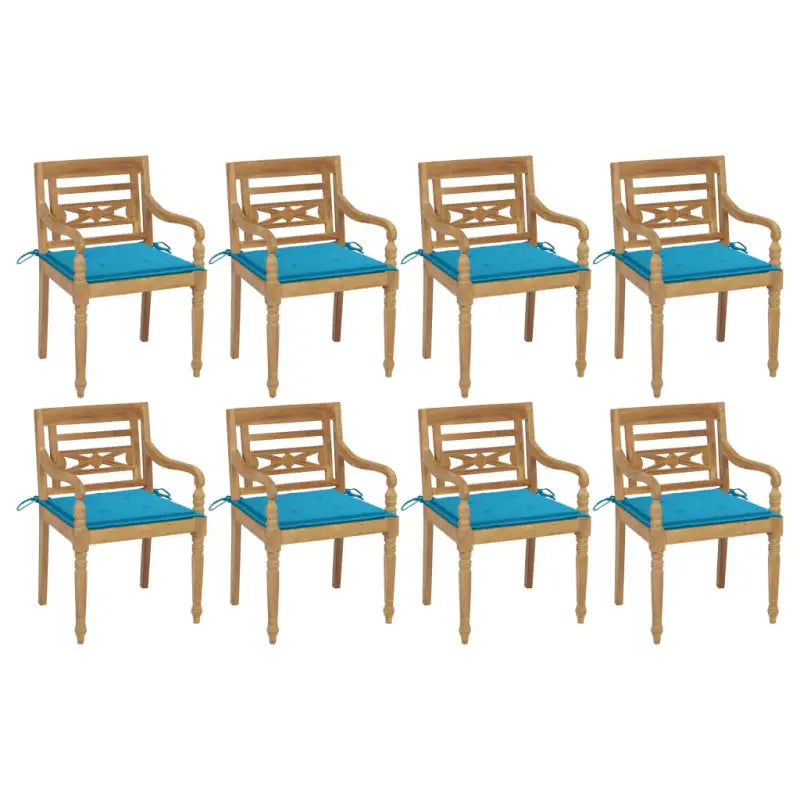 Fijn geschuurde Teakhouten Batavia Tuinstoelen voor een rustieke sfeer - Blauw / 8 - Tuinstoelen