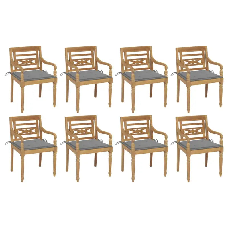 Fijn geschuurde Teakhouten Batavia Tuinstoelen voor een rustieke sfeer - Grijs / 8 - Tuinstoelen