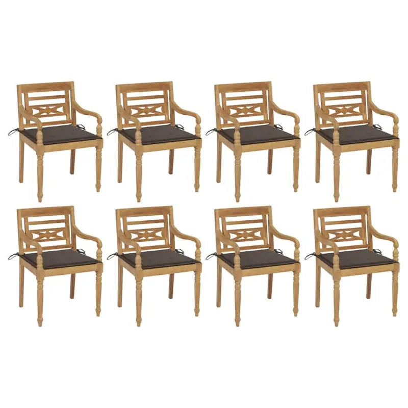 Fijn geschuurde Teakhouten Batavia Tuinstoelen voor een rustieke sfeer - Taupe / 8 - Tuinstoelen