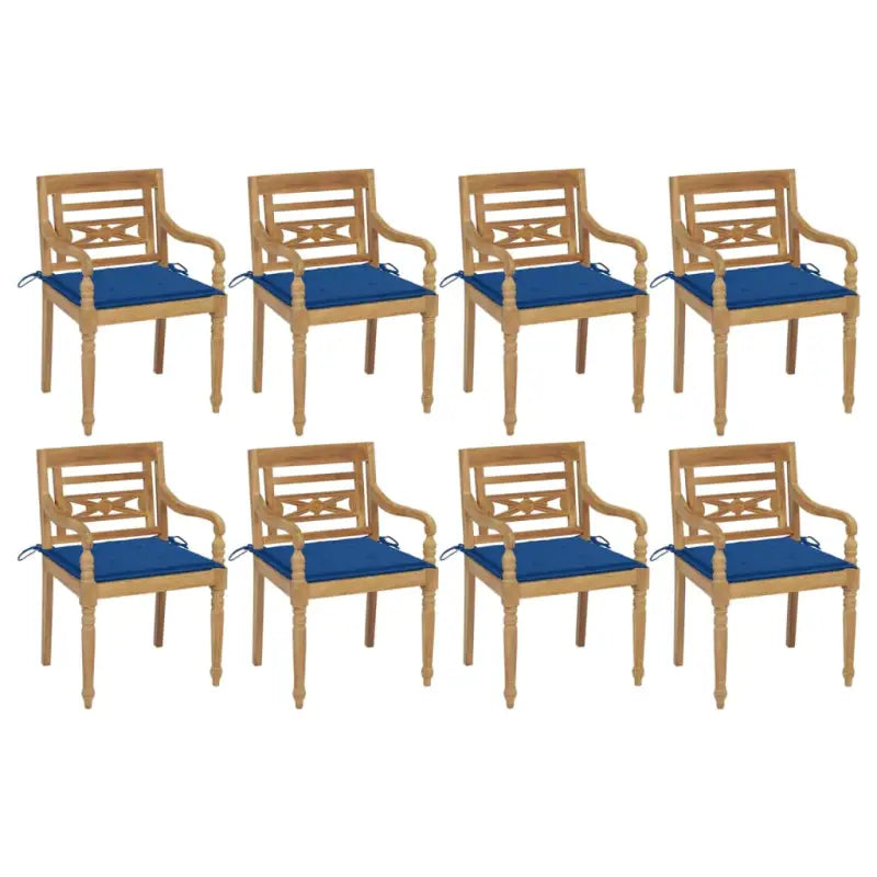 Fijn geschuurde Teakhouten Batavia Tuinstoelen voor een rustieke sfeer - koningsblauw / 8 - Tuinstoelen