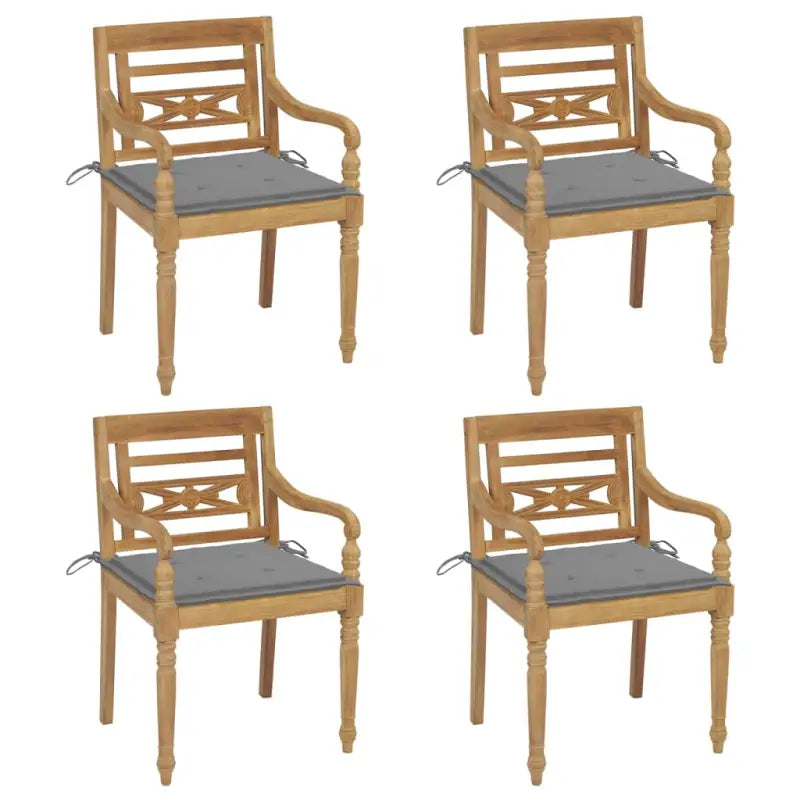 Fijn geschuurde Teakhouten Batavia Tuinstoelen voor een rustieke sfeer - Grijs / 4 - Tuinstoelen