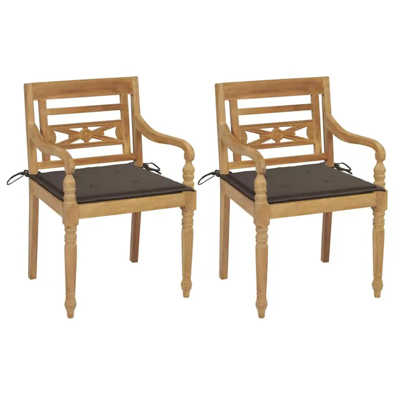 Fijn geschuurde Teakhouten Batavia Tuinstoelen voor een rustieke sfeer - Taupe / 2 - Tuinstoelen
