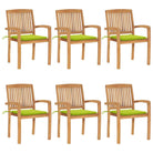 Fijn geschuurde teakhouten tuinstoelen met vintage uitstraling - Heldergroen / 6 - Tuinstoelen