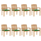 Fijn geschuurde teakhouten tuinstoelen met vintage uitstraling - Groen / 8 - Tuinstoelen