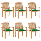 Fijn geschuurde teakhouten tuinstoelen met vintage uitstraling - Groen / 6 - Tuinstoelen