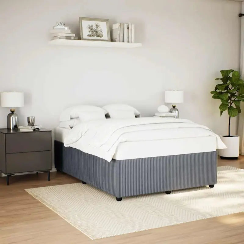 Fluweel bedframe voor een comfortabele en warme slaapkamer sfeer - Donkergrijs / 160 x 200 cm - Bedden & bedframes