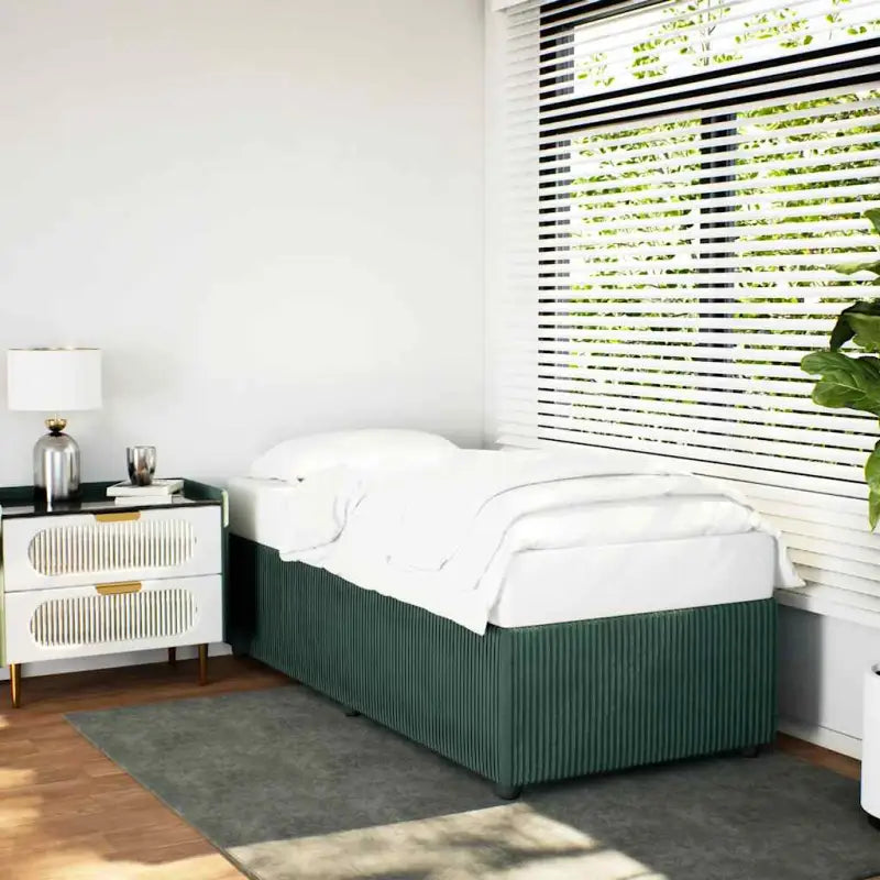 Fluweel bedframe voor een comfortabele en warme slaapkamer sfeer - Donkergroen / 90 x 190 cm - Bedden & bedframes