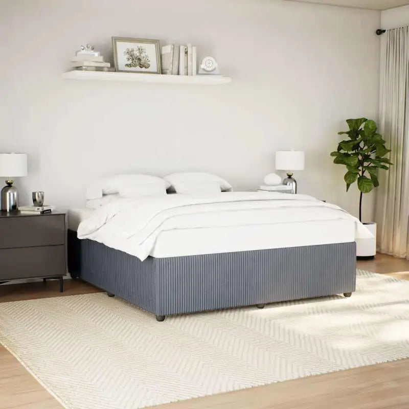 Fluweel bedframe voor een comfortabele en warme slaapkamer sfeer - Donkergrijs / 200 x 200 cm - Bedden & bedframes