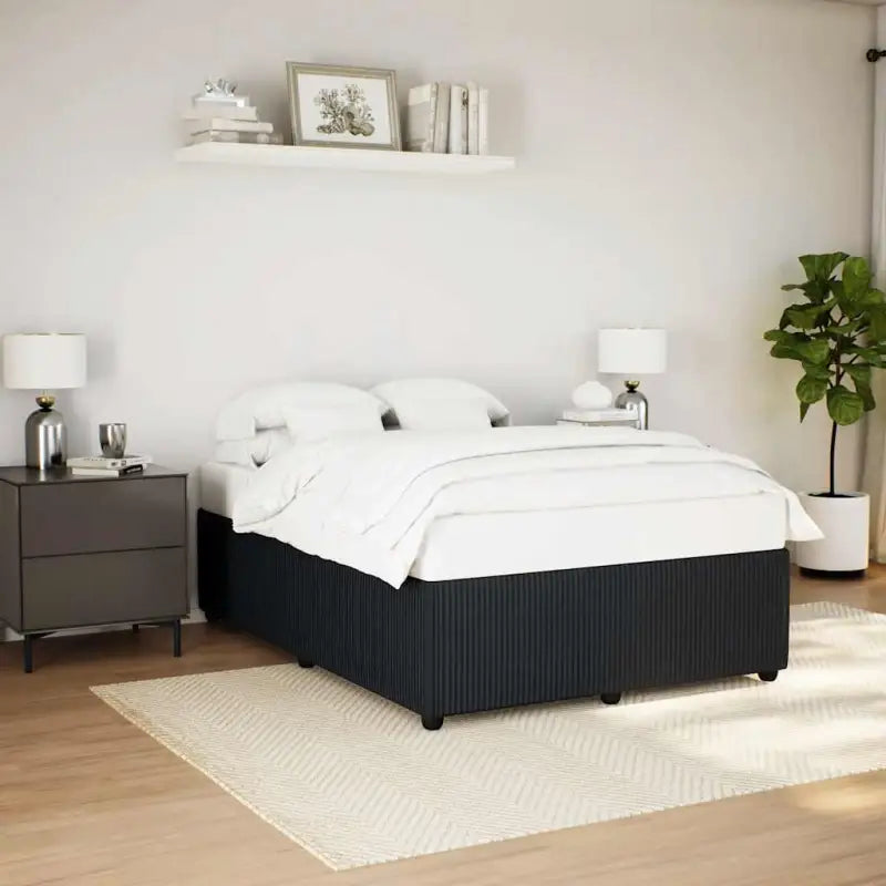 Fluweel bedframe voor een comfortabele en warme slaapkamer sfeer - Zwart / 140 x 200 cm - Bedden & bedframes