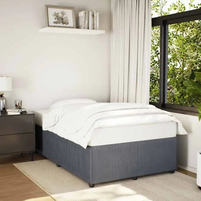 Fluweel bedframe voor een comfortabele en warme slaapkamer sfeer - Donkergrijs / 120 x 200 cm - Bedden & bedframes