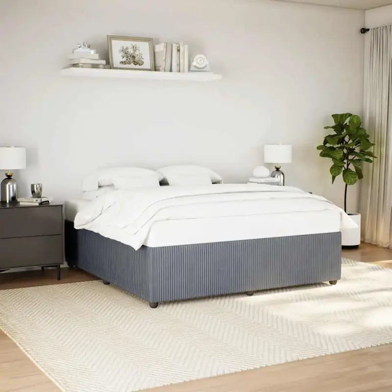 Fluweel bedframe voor een comfortabele en warme slaapkamer sfeer - Donkergrijs / 180 x 200 cm - Bedden & bedframes