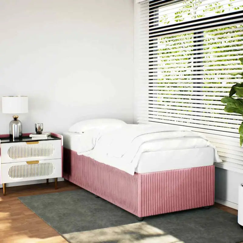 Fluweel bedframe voor een comfortabele en warme slaapkamer sfeer - Roze / 90 x 200 cm - Bedden & bedframes