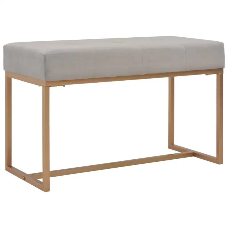 Fluwelen bankje met gepoedercoat ijzeren frame voor woonkamer en hal - Grijs / 80 cm - Opberg- & halbankjes