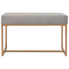 Fluwelen bankje met gepoedercoat ijzeren frame voor woonkamer en hal - Grijs / 80 cm - Opberg- & halbankjes