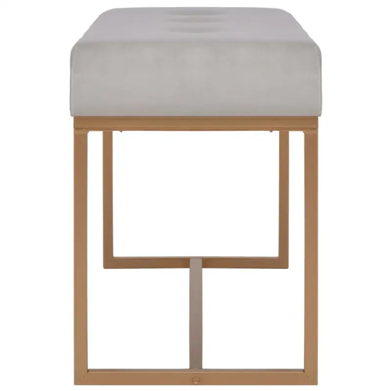 Fluwelen bankje met gepoedercoat ijzeren frame voor woonkamer en hal - Grijs / 80 cm - Opberg- & halbankjes