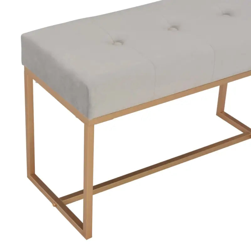Fluwelen bankje met gepoedercoat ijzeren frame voor woonkamer en hal - Grijs / 80 cm - Opberg- & halbankjes