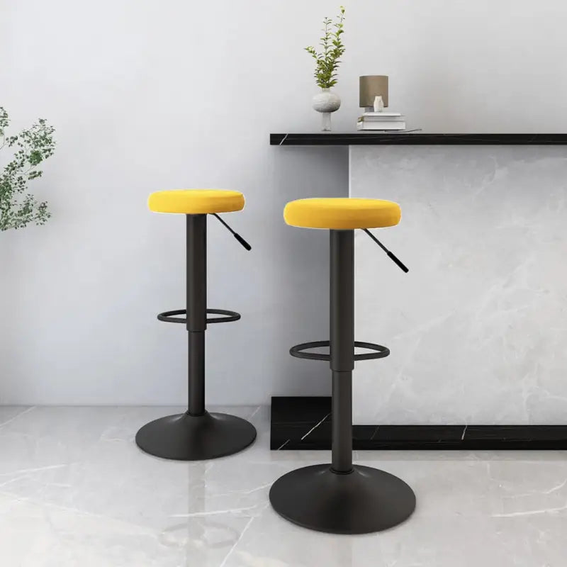 Fluwelen barkrukken met tijdloos en comfortabel ontwerp - Mosterdgeel / 2 - Barkrukken