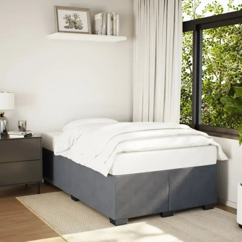 Fluwelen Bedframe voor Comfort en Stijl in de Slaapkamer - Donkergrijs / 120 x 200 cm - Bedden & bedframes