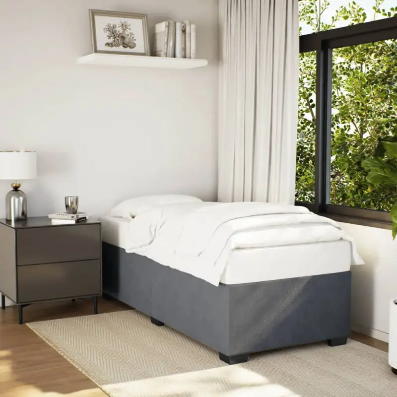 Fluwelen Bedframe voor Comfort en Stijl in de Slaapkamer - Donkergrijs / 80 x 200 cm - Bedden & bedframes