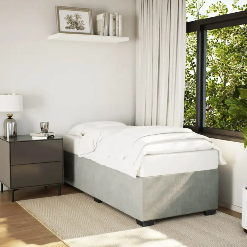 Fluwelen Bedframe voor Comfort en Stijl in de Slaapkamer - Lichtgrijs / 100 x 200 cm - Bedden & bedframes