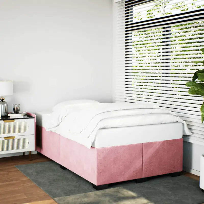 Fluwelen Bedframe voor Comfort en Stijl in de Slaapkamer - Roze / 120 x 190 cm - Bedden & bedframes