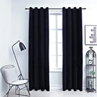 Fluwelen gordijnen met metalen ringen voor elegante privacy en warmte - Zwart / 140 x 175 cm / 2 - Gordijnen & vitrages