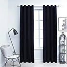 Fluwelen gordijnen met metalen ringen voor elegante privacy en warmte - Zwart / 140 x 225 cm / 2 - Gordijnen & vitrages