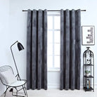 Fluwelen gordijnen met metalen ringen voor elegante privacy en warmte - Antraciet / 140 x 175 cm / 2 - Gordijnen &