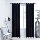 Fluwelen gordijnen met metalen ringen voor elegante privacy en warmte - Zwart / 140 x 245 cm / 2 - Gordijnen & vitrages