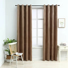 Fluwelen gordijnen met metalen ringen voor elegante privacy en warmte - Beige / 140 x 175 cm / 2 - Gordijnen & vitrages