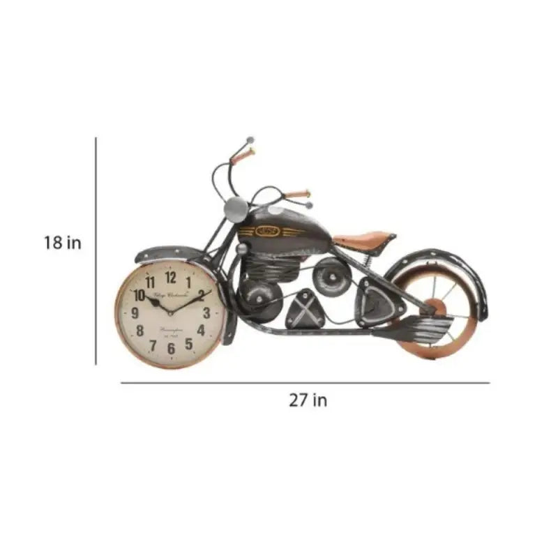 Functionele klok in de vorm van een vintage motor voor motorliefhebbers