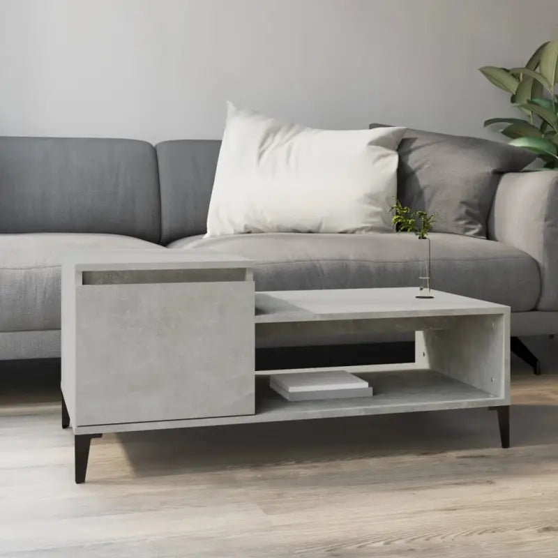 Functionele salontafel van bewerkt hout met stabiele en vochtbestendige afwerking - Betongrijs / 1 - Salontafels