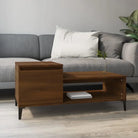 Functionele salontafel van bewerkt hout met stabiele en vochtbestendige afwerking - bruin eikenkleur / 1 - Salontafels