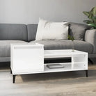 Functionele salontafel van bewerkt hout met stabiele en vochtbestendige afwerking - Hoogglans wit / 1 - Salontafels