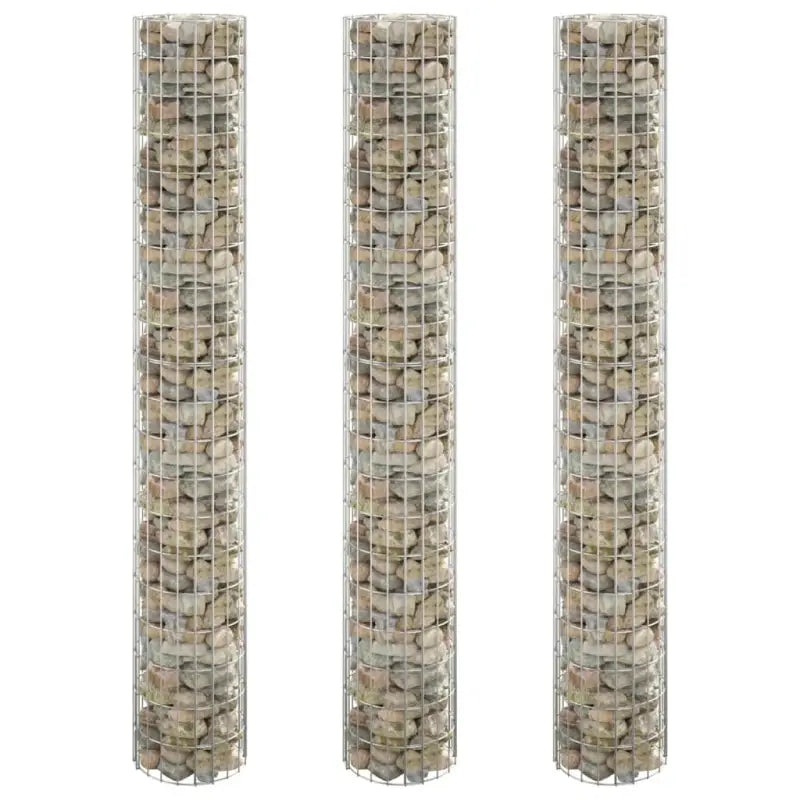 Gabion plantenbak in gegalvaniseerd staal voor een stabiele border - Ø 30 x 200 cm (3 pcs) / 1 - Bloempotten &