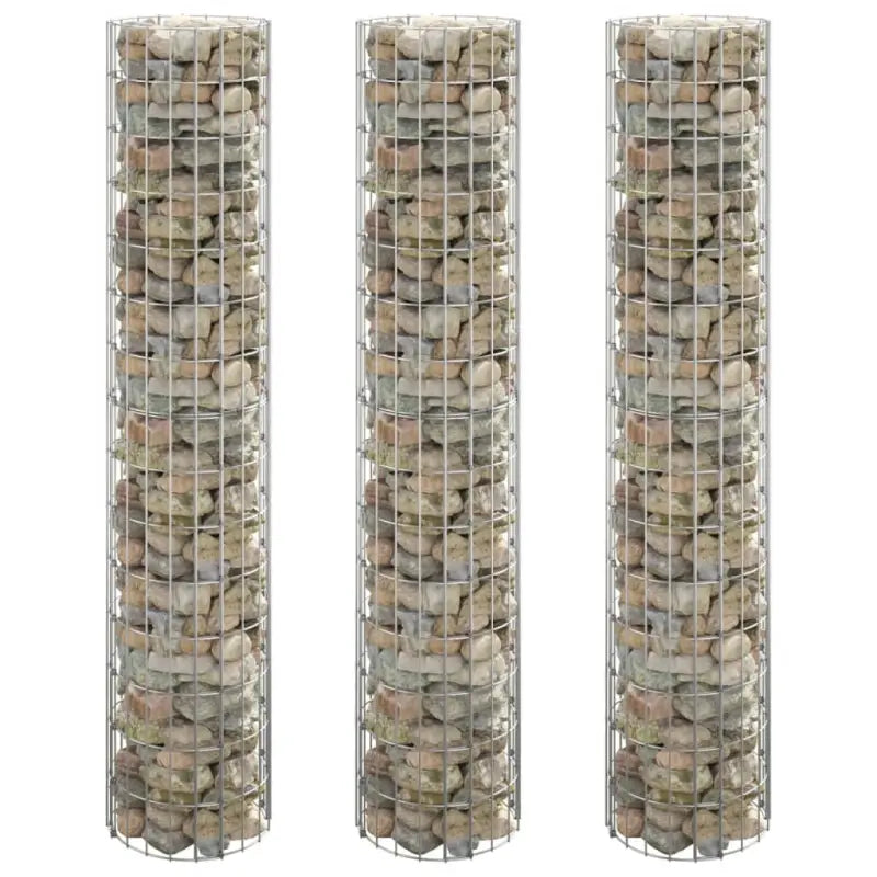 Gabion plantenbak in gegalvaniseerd staal voor een stabiele border - Ø 30 x 150 cm (3 pcs) / 1 - Bloempotten &