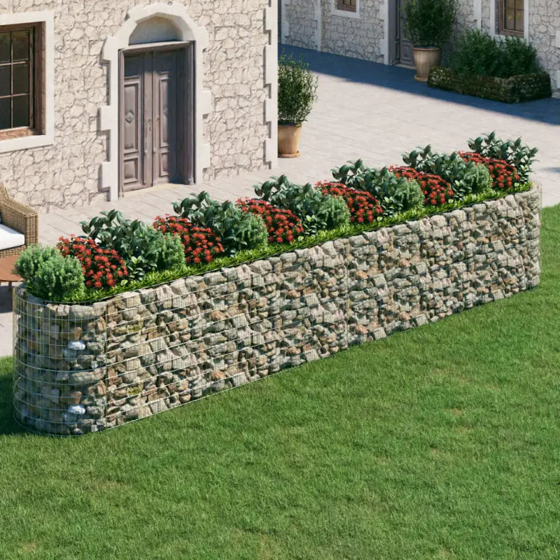 Gabion plantenbak van gegalvaniseerd ijzer voor een stabiele border - 600 x 100 x 100 cm / 1 - Bloempotten &
