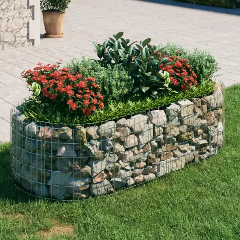 Gabion plantenbak van gegalvaniseerd ijzer voor een stabiele border - 200 x 100 x 50 cm / 1 - Bloempotten &