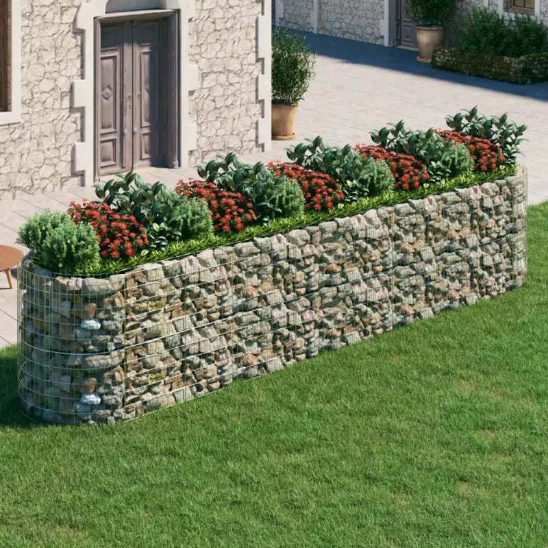 Gabion plantenbak van gegalvaniseerd ijzer voor een stabiele border - 500 x 100 x 100 cm / 1 - Bloempotten &