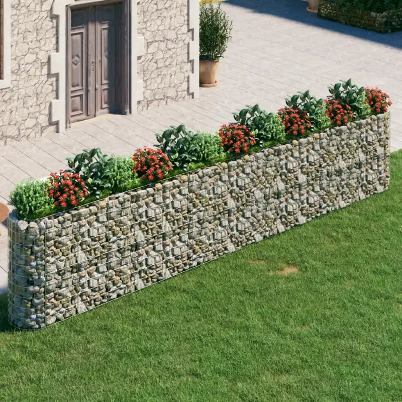 Gabion plantenbak van gegalvaniseerd ijzer voor een stabiele border - 540 x 50 x 100 cm / 1 - Bloempotten &