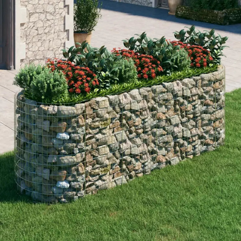 Gabion plantenbak van gegalvaniseerd ijzer voor een stabiele border - 300 x 100 x 100 cm / 1 - Bloempotten &